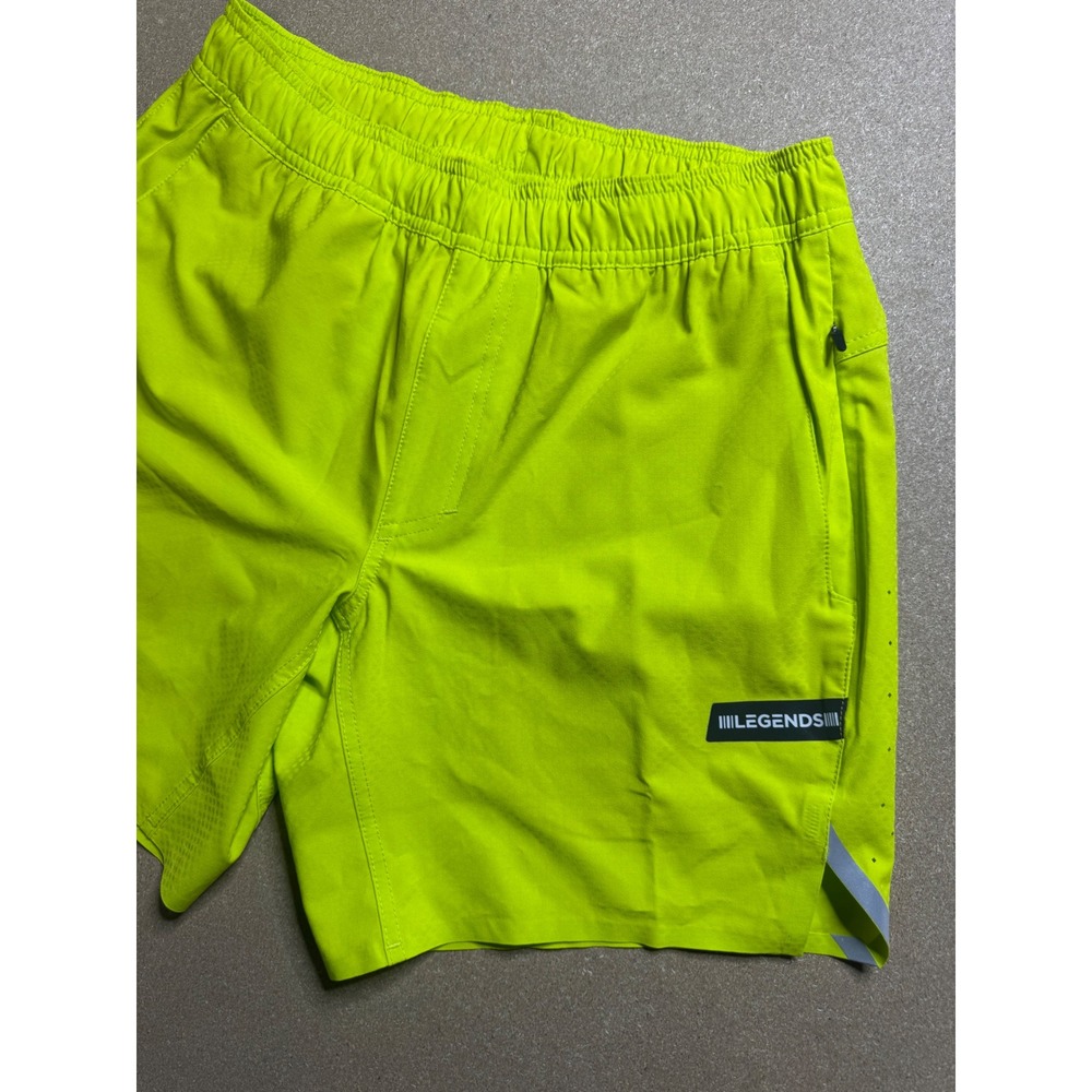 Legends Interval Shorts Running Training Athletic Neon Yellow Size S‎